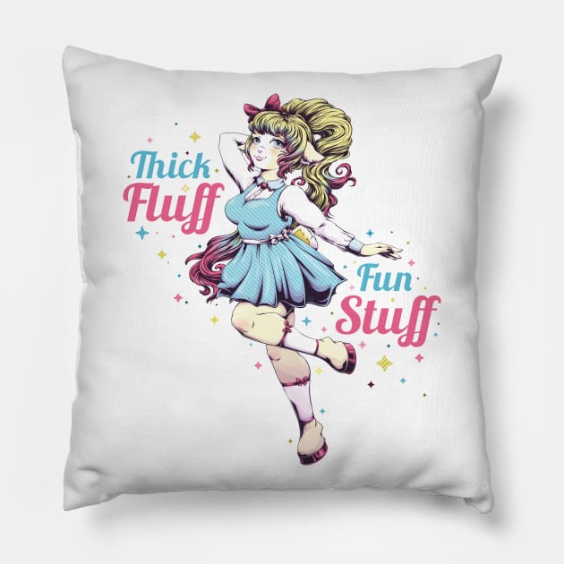 Thick Fluff, Fun Stuff Pillow by redappletees