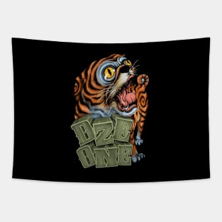 DZE tiger pug Tapestry