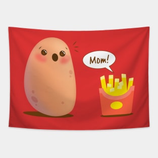 Funny French Fries Cute Kawaii Potato Tapestry