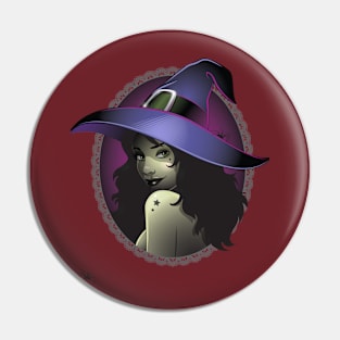 Witch Maiden Portrait Pin