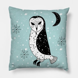 Cosmic Owl Print Pillow