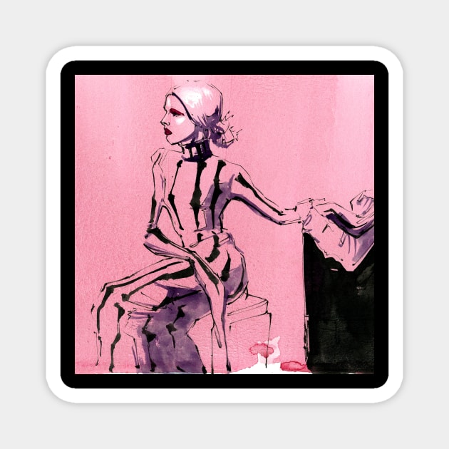 Candy Warhol Live Sketch Magnet by A.E. Kieren Illustration