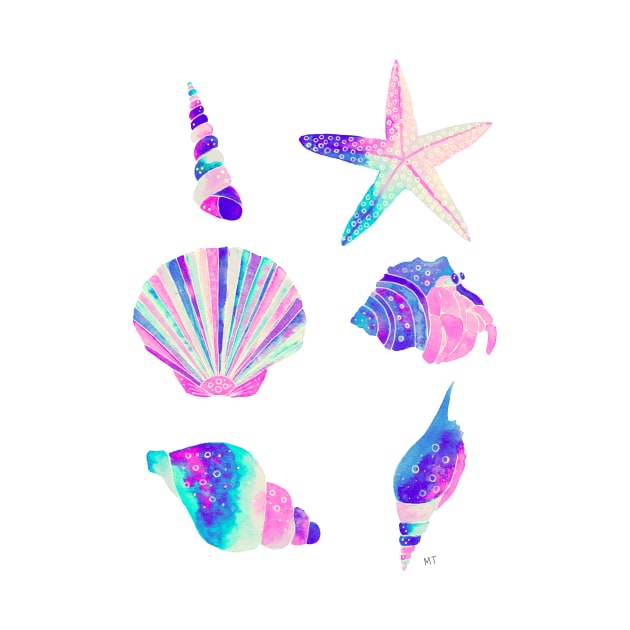 Seashells Pattern - Pretty Pastel by monitdesign