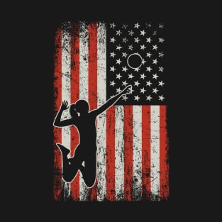 USA FLag Volleyball Player T-Shirt