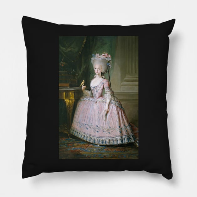 Dona Carlota Joaquina Teresa Caetana de Bourbon e Bourbon, 10 years old, future Queen of Portugal and Princess of Spain, Mariano Salvador Maella, 1785 Pillow by Donkeh23