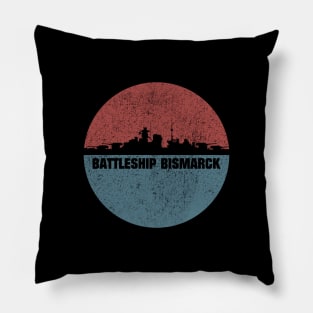 German Battleship Bismarck WW2 Ship Edit Pillow