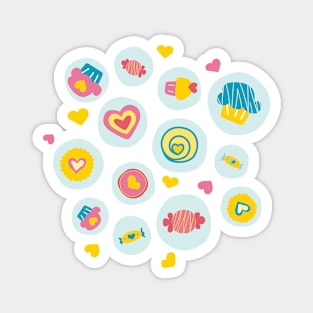 Blue circles sweet love Magnet