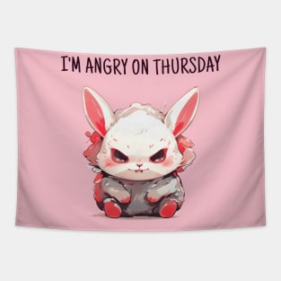 Angry thursday rabbit Tapestry