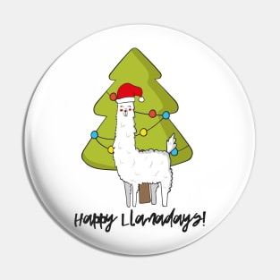 Happy Llamadays, Funny Christmas Llama Pin