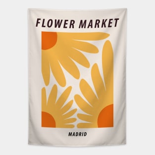 Flower market print, Madrid, Posters aesthetic, Sunflowers, Cottagecore decor, Floral art Tapestry