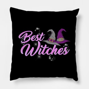 Best Witches Cute Halloween Witch Best Wishes Pun Pillow