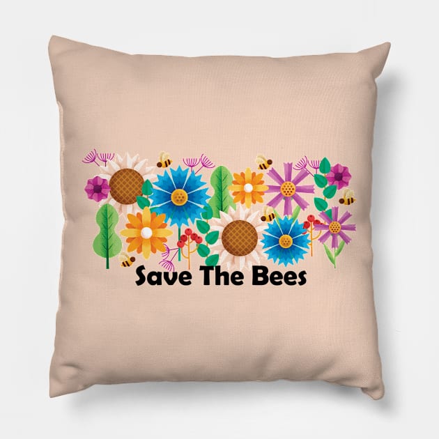 Save The Bees Pillow by Crisp Decisions