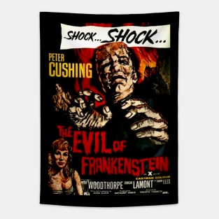 Classic Hammer Horror Movie Poster - The Evil of Frankenstein Tapestry