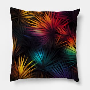 Rainbow Palm Leaves Pillow