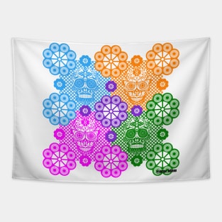 mexican skull floral picnic Tapestry