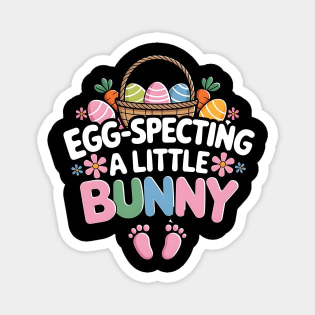 Egg-specting a Little Bunny Easter Pregnancy Reveal Magnet by Designed By Marty