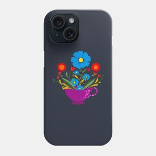 Teacup filled with gorgeous flowers Phone Case