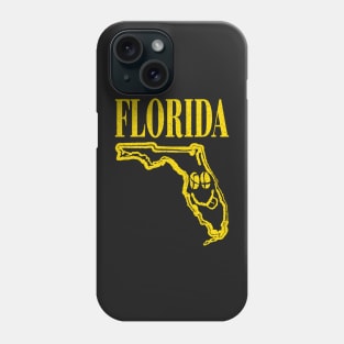 Florida Grunge Smiling Face Black Background Phone Case