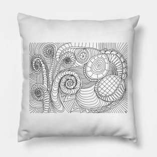 Abstract Coloring page inspired by zentangle Pillow