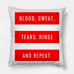 Blood Sweat Tears Rinse and Repeat Pillow