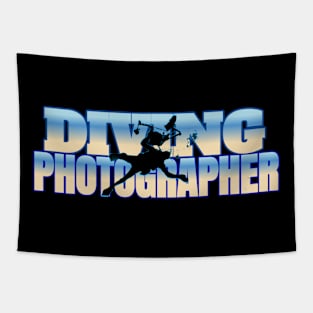 Scuba diving photographer t-shirt design Tapestry