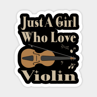 Girl Love Violin Magnet