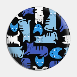 Blue and Grey Cats Pin