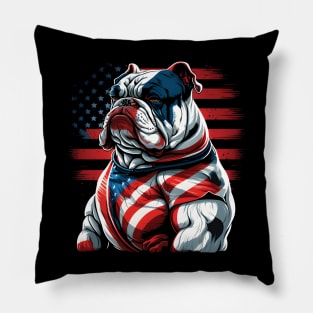 bulldog flag, flag bulldog, flag american, american bulldog, cool bulldog, strong bulldog, power bulldog Pillow