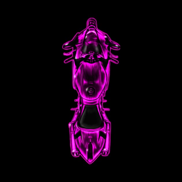 Pink Glow Lady Rider Motorcycle by ravenblue