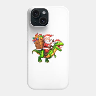 Santa Claus Riding T-REX Phone Case