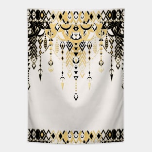 Modern Deco in Black and Cream Tapestry