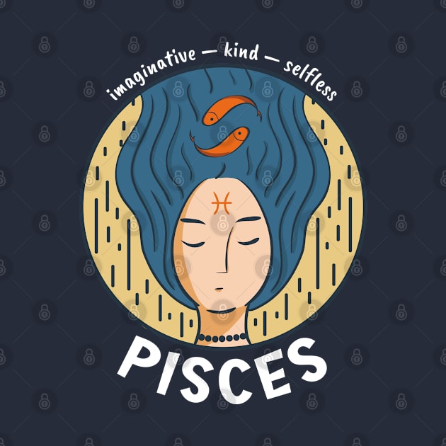 Pisces Zodiac Girl by Whimsical Frank