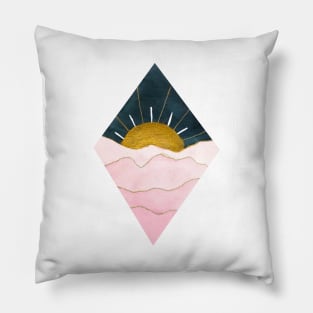 Pink and Gold Sunset Pillow