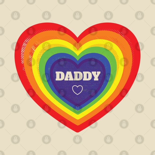 Mens Gay Fathers Day LGBT Rainbow Hearts Pride by brodyquixote