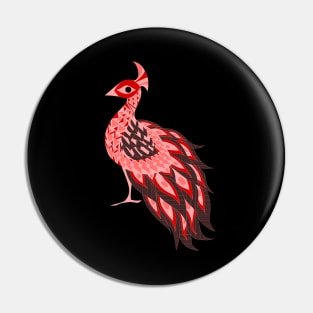 red royal peacock in black pattern ecopop Pin