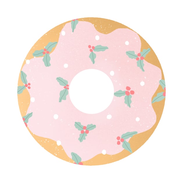 Mint and pink Christmas holly donut by Home Cyn Home 