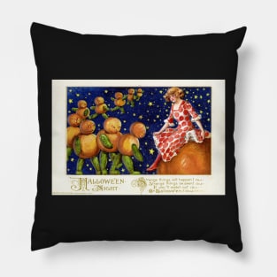 Unusual Halloween Pumpkin men and stars Greetings Pillow