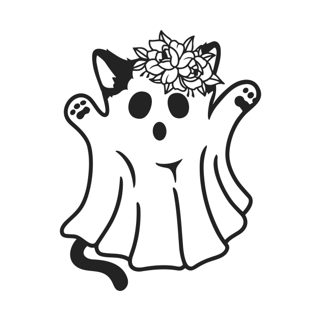 Funny Boo Ghost Cat Halloween by styleandlife