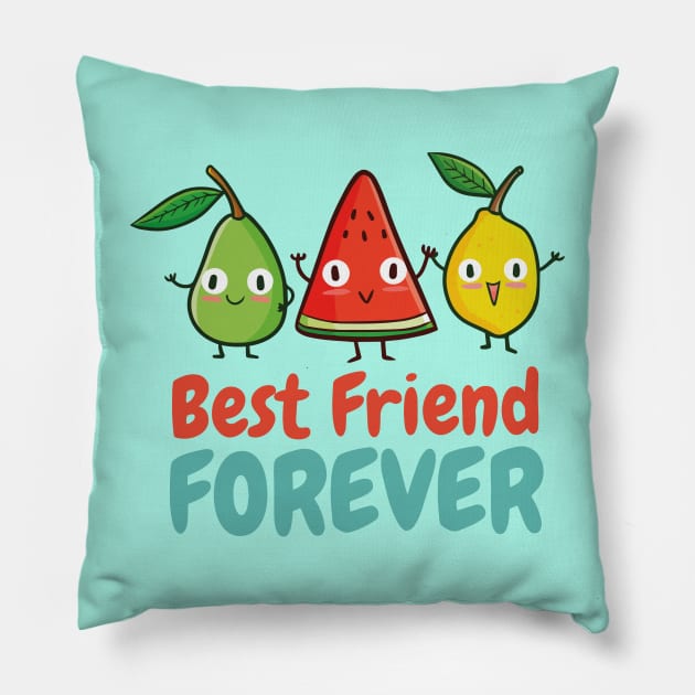 Best Friend Forever Pillow by Jocularity Art