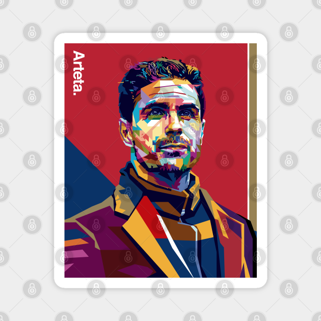 Mikel Arteta Pop art Portrait - Arteta - Magnet | TeePublic
