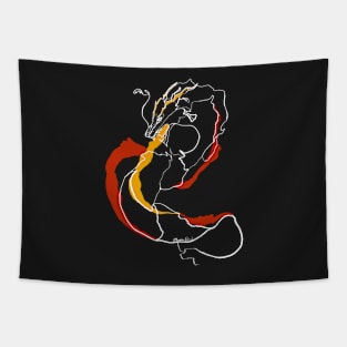 Single Line - Dragon (White) Tapestry