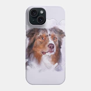 Australian Shepherd - Aussie Watercolor Digital Art Phone Case