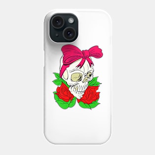 Biker Babe Voodoo Skull Tattoo Phone Case