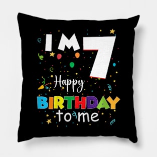 Kids Seven 7Yr 7Th Birthday Happy Birthday Boys Girls 7 Years Old Pillow