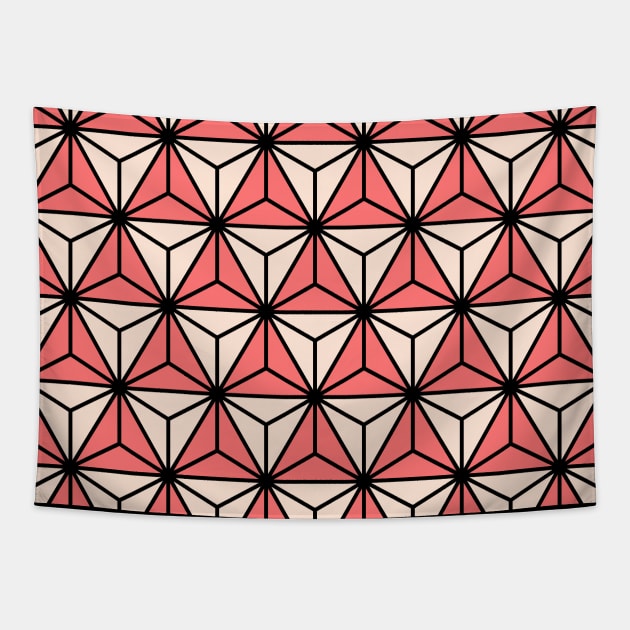 Art Deco Pattern No 57 - Pink - Diamond Texture Tapestry by Millusti