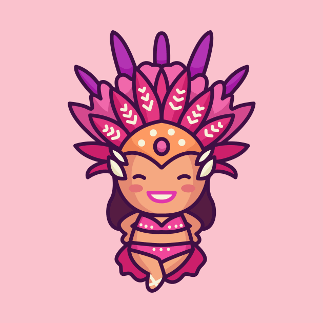 Cute Brazilian Carnival Woman Cartoon by SLAG_Creative