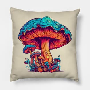 Psychedelic Mushroom Dream design Pillow