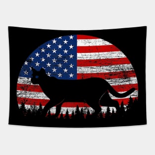 Cat American Flag Kitty Usa 4th Of July Tapestry