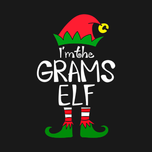 Elf Saying I'm the Grams Elf Matching Family Group Christmas T-Shirt