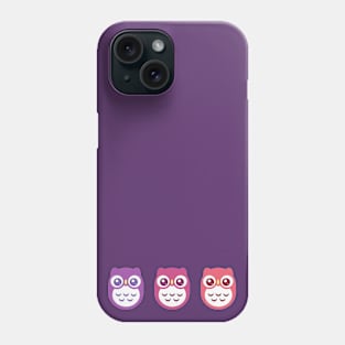 Violet Purple Pink Baby Owls Phone Case